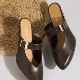 Kiana Women's Choco Brown Mule Shoes-image-16