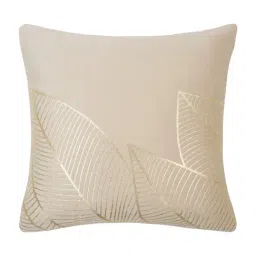 HOSTA HOMES Cream Velvet Geometric Golden Foil Cushion Covers - Set of 2 image 2