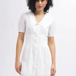 Elle White Regular Fit Shirt Dress-picture-14