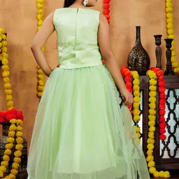 Muhuratam Girls Embroidered Ready to Wear Lehenga & Blouse With Dupatta image 4