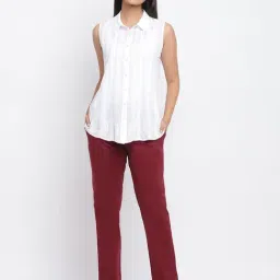 Fabindia Maroon Regular Fit Pants image 5