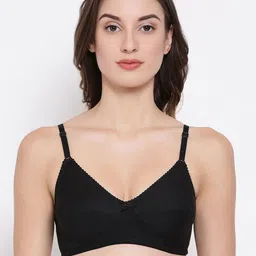 Clovia Black Solid Non-Wired Non Padded Everyday Bra BR0227A1332B image 1