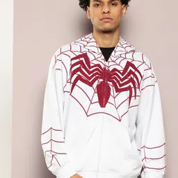 Kook N Keech Marvel Spider-Man Printed Oversized Hooded Sweatshirt image 1