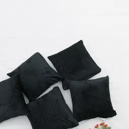 RD TREND Black Set of 5 Striped Square Cushion Covers image 2