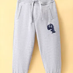 Kookie Kids Full Length Lounge Pant Dino Embriodered - Grey-picture-10