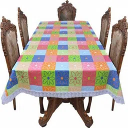 Dakshya Industries PVC Waterproof 6 Seater Dining Table Cover - Multicolor-picture-24