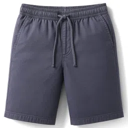 Pine Kids Cotton Elastane Woven Above Knee Length Solid Colour Shorts - Light Grey-picture-10