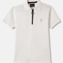 Blue Giraffe Boys Polo Collar Pure Cotton Applique T-shirt-image-12