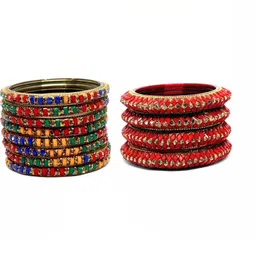 TRIOXY Multi Glass Artificial Stones & Beads Bangle-picture-33