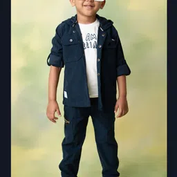 LITTLE COLLARS Boys Printed T-shirt with Trousers-image-66