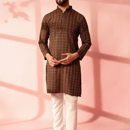 JASHNA Men Brown Kurtas-picture-36
