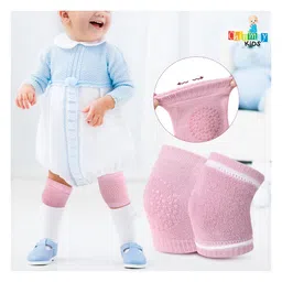 Chinmay Kids Anti-Slip Padded Stretchable Elastic Cotton Soft Comfortable Baby Knee Pads Pack of 3 - Multicolour image 4