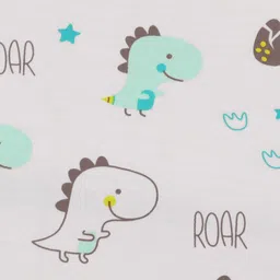 Doreme Interlock Knit Hooded Towel With Dinosaur Print L 81 x B 81 cm - Turquoise image 5