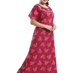 CINCO Women Floral Printed Maxi Nightdress image 4