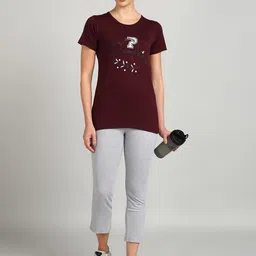 PAAVKI Printed Round Neck Comfortable Pure Cotton T-Shirt & Capris-picture-41
