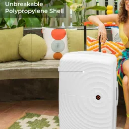 Nasher Miles Seattle White 8 Wheels Medium Hard Cabin Trolley Bag Set of 2 image 2