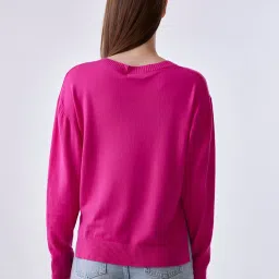 Cover Story Pink Regular Fit Sweater image 2