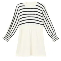 TOMMY HILFIGER Ivory Petal Stripe Solid Relaxed Fit Dress-image-8