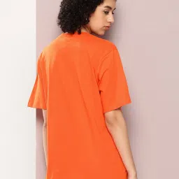 Dillinger Orange Cotton Printed Oversized T-Shirt image 2