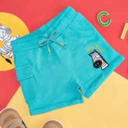 Pantaloons Baby Kids Ceramic Blue Cotton Embroidered Shorts-image-81