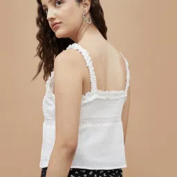 ginger by lifestyle Ginger White Cotton Regular Fit Top image 2