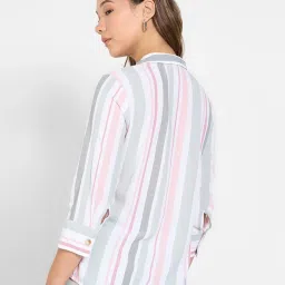 Honey By Pantaloons Seagrass Regular Fit Striped Shirt image 2