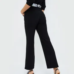 Code by Lifestyle Black Regular Fit Mid Rise Pants image 2
