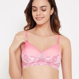 Clovia Pink Non Wired Padded Full Coverage Bra-image-20