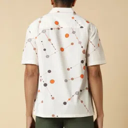 Allen Solly Cream Cotton Regular Fit Printed Shirt image 2