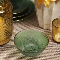 Pure Home and Living Dark Green Glass Radial Serving Bowls (0.5 L) - Set of 2 image 2