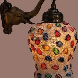 SOMIL Multicoloured Textured Glass Cylinder Shaped Wall Lamp image 5