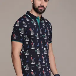 Nautica Pure Cotton Conversational Printed Polo Collar T-shirt image 4