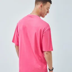 Bewakoof Pink Cotton Relaxed Fit T-Shirt image 2