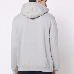 GAP Grey Regular Fit Embroidered Hooded Sweatshirt image 2