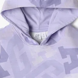 GAP Girls Purple Cotton Printed Hoodie image 2