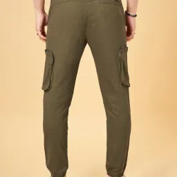 People By Pantaloons Green Cotton Regular Fit Joggers image 2