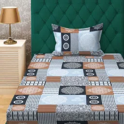 Klotthe Sky Blue 300 TC Polycotton Single Bedsheet with Pillow Cover image 2