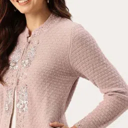 Apsley Pink Regular Fit Embellished Cardigan image 5