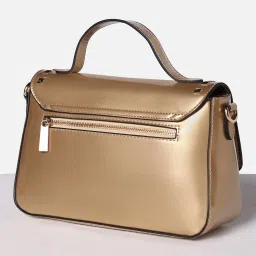 Allen Solly Gold Solid Medium Sling Handbag image 2