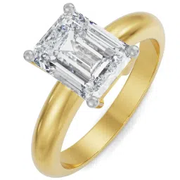 EMORI Yellow Gold Timeless Emerald Cut Men Diamond Ring image 2