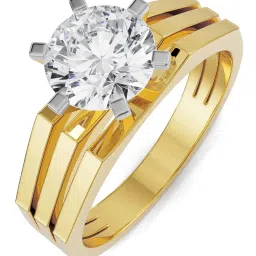 EMORI Yellow Gold Bold Solitaire Diamond Ring image 2
