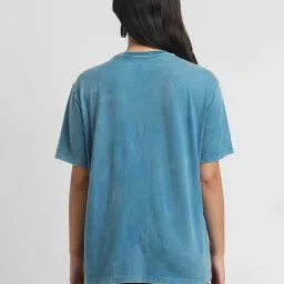 Forever 21 Blue Cotton Printed T-Shirt image 2