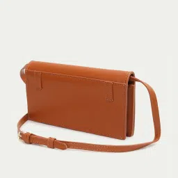 Ginger by Lifestyle Tan Solid Sling Handbag image 2