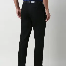 Peter England Black Slim Fit Trousers image 2