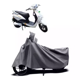 Auto Pearl Two Wheeler Cover with Bag for Hero Electric Electric Optima Li, Silver-picture-17