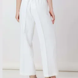 Zink London White Regular Fit Formal Trousers image 2