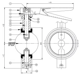 Leader 2-1/2 Inch, 65 mm Cast Iron Butterfly Valve CI 091A image 2