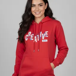 Mast & Harbour Women Printed Hooded Sweatshirt-picture-18