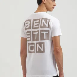 United Colors Of Benetton White Regular Fit Printed T-Shirt image 2