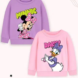 YK Disney Girls Pack Of 2 Minnie & Daisy Printed Sweatshirt-image-80
